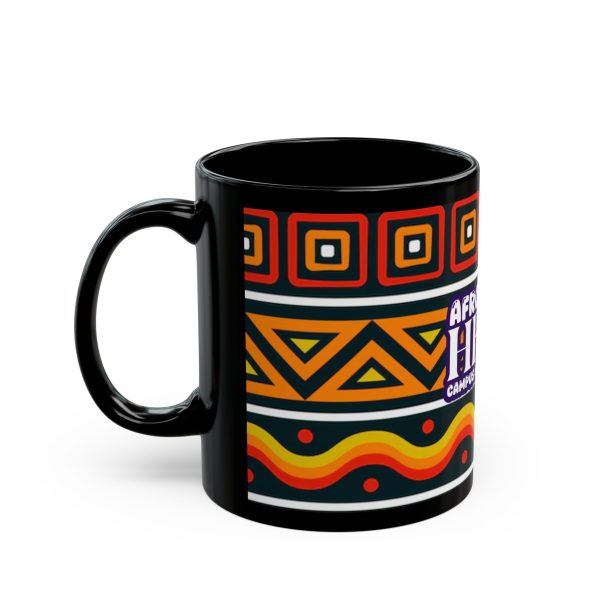 Black Mug with Kente Pattern Wrap - Image 3