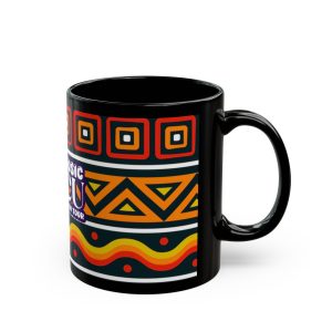 Black Mug with Kente Pattern Wrap