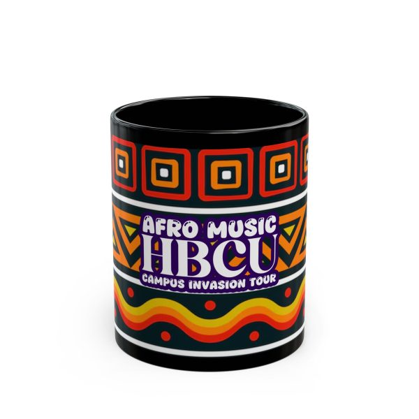 Black Mug with Kente Pattern Wrap - Image 2