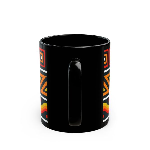 Black Mug with Kente Pattern Wrap - Image 4